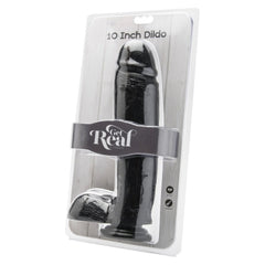 Maxi dildo with testicles and suction cup in Vital-Skin technology - 25.5cm - Black