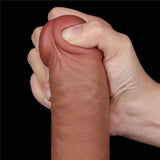 Dildo realistico flessibile mano che preme testa e corpo