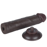 Fallo Nero 8″ Con Pelle Scorrevole e Ventosa