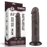Fallo Nero 8″ Con Pelle Scorrevole e Ventosa