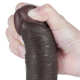 Fallo Nero 8″ Con Pelle Scorrevole e Ventosa