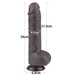 Fallo Nero Super Realistico con Pelle Scorrevole come un Membro Vero - 9.5″