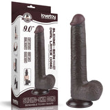 Fallo Nero Super Realistico con Pelle Scorrevole come un Membro Vero - 9″