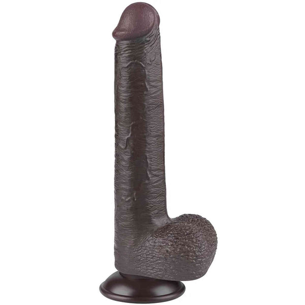 Fallo Nero Super Realistico con Pelle Scorrevole come un Membro Vero - 9″