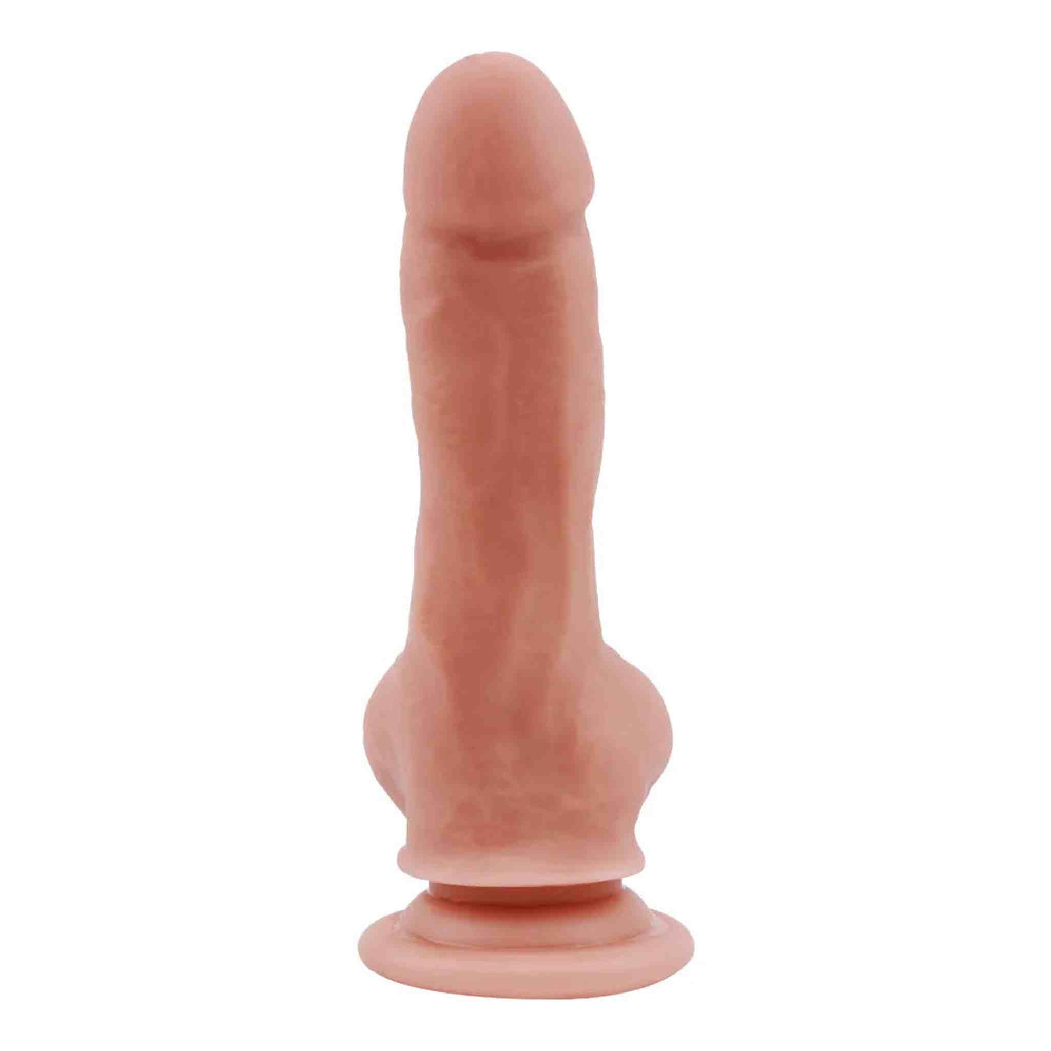 Fallo Realistico Super Morbido con Ventosa e Testicoli 19 cm, 16 cm penetrabili Ø max. 4 cm