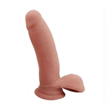 Vista laterale dildo anatomico in TPE con base a ventosa per superfici lisce