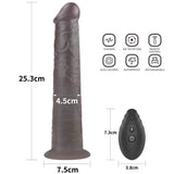 Fallo Realistico Vibrante e Roteante Con Ventosa e Telecomando Wireless 10″ Nero