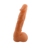 Dildo realistico morbido rosa carne con ventosa e testicoli definiti