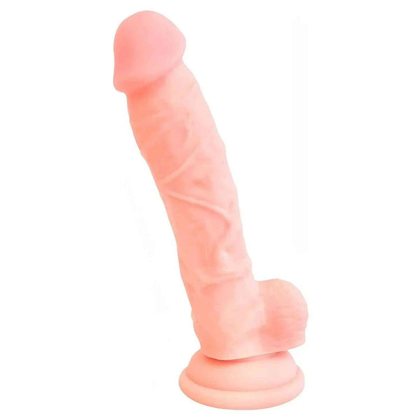 Fallo realistico silicone rosa carne 18 cm forma anatomica dettagliata con ventosa