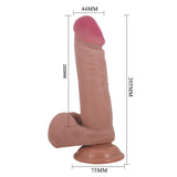 Fallo Scappellabile Con Ventosa e Testicoli 20.5 cm