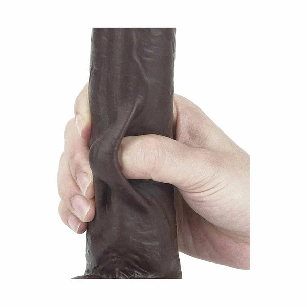 Primo piano flessibilità materiale TPE nero con texture venosa e pieghe