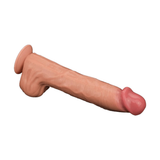 Dildo realistico 36 cm colore carne con glande rosa lucido, venature dettagliate e base piatta