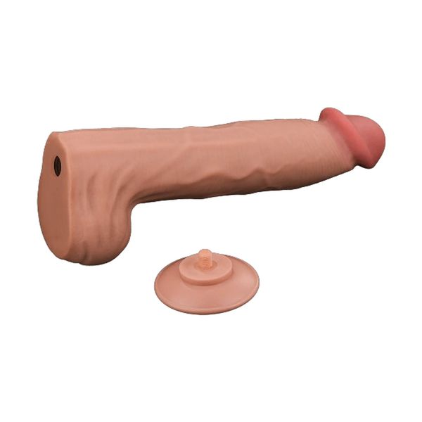 Dildo realistico scappellabile 36 cm con base adesiva e dettaglio anatomico