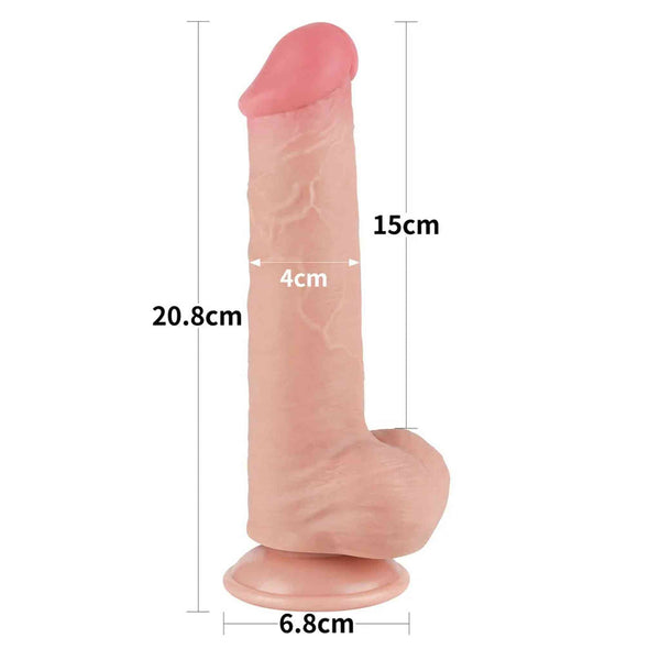 Fallo Scappellabile come un pene vero 8″ - Rosa Carne