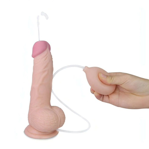 Fallo Super Realistico 8″ con sistema di eiaculazione a pompa - Rosa Carne