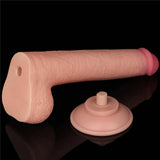 Dildo rosa carne smontato con base a ventosa e foro filettato separati