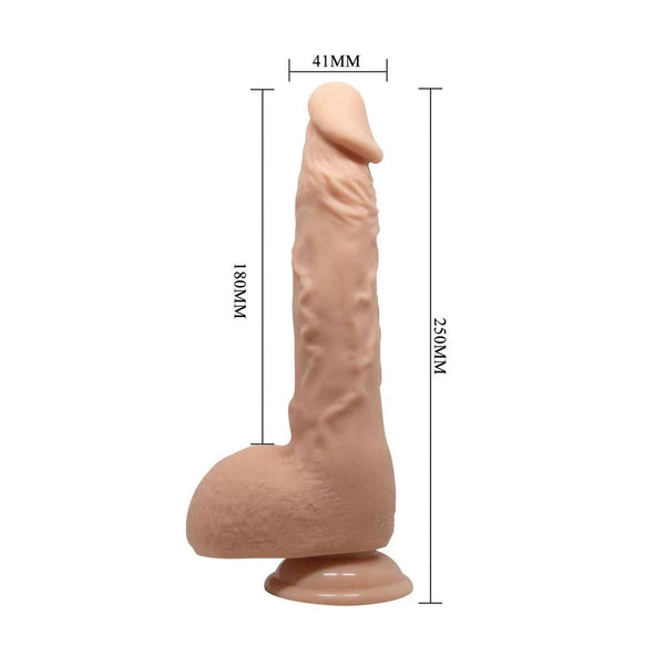 Dildo realistico 25 cm con misure indicate e ventosa base