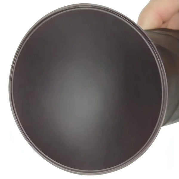 Base piatta circolare del dildo vibrante nero in silicone con bordo rialzato per stabilità