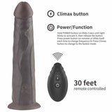 Fallo vibrante nero wireless in silicone realistico con telecomando e 10 modalità