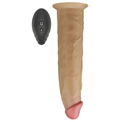 Fallo Ultra Realistico con 10 modalità di vibrazione e rotazione - Silicone, Comando Wireless - Rosa Carne, 9''