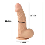 Fallo realisitico con testicoli e ventosa 9″ - Rosa Carne