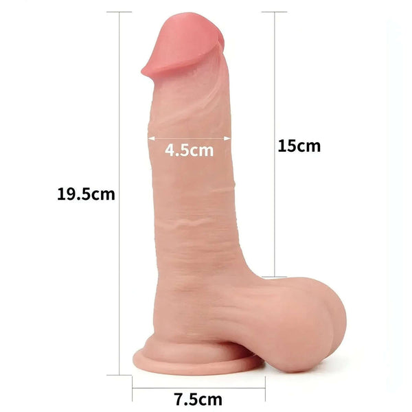 Fallo realistico con pelle scorrevole come un membro vero - 7.8″, Rosa Carne