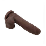 Dildo anatomico marrone con venature e ventosa piatta