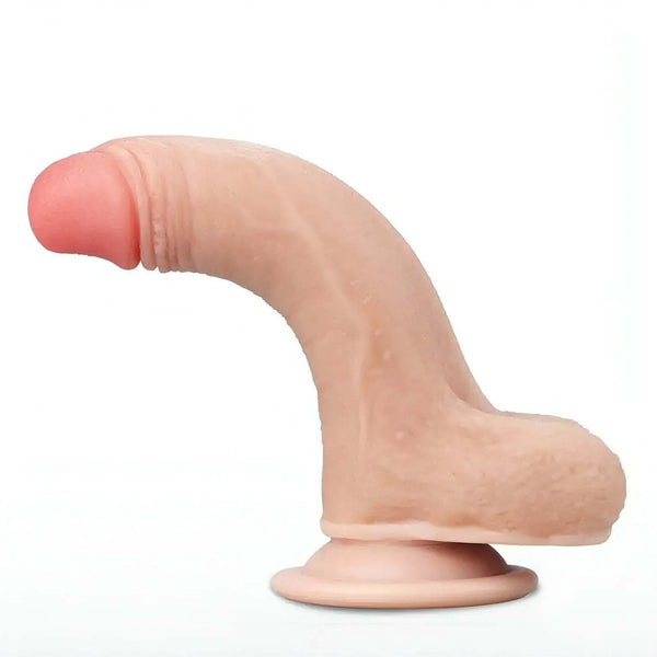 Fallo realistico con ventosa scappellabile e pieghevole - 7″ Rosa Carne