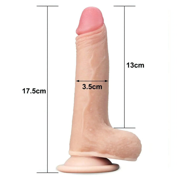 Fallo realistico con ventosa scappellabile e pieghevole - 7″ Rosa Carne