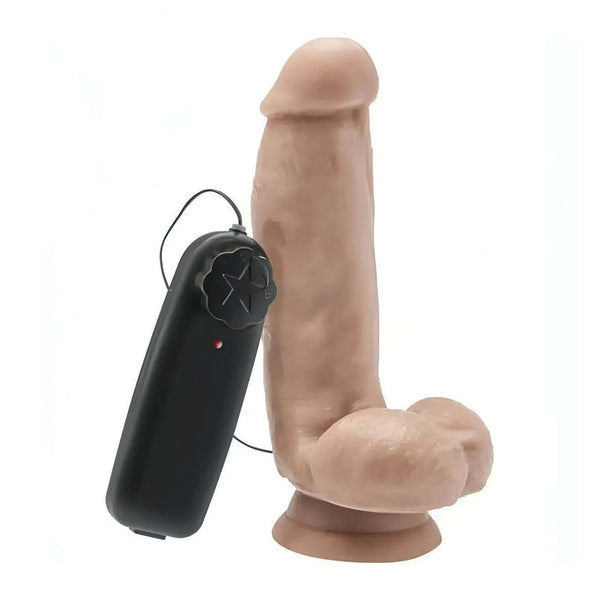 Fallo realistico vibrante con ventosa - 15 cm, Rosa Carne, Multispeed