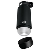 Fap Flask Thrill Seeker nero opaco con logo JF argento e base trasparente