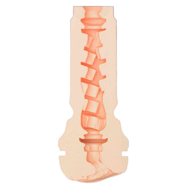 Sezione interna spirale geometrica gradini masturbatore Kiiroo Lacy Lennon materiale rosa chiaro