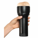 Kiiroo Feel Reagan Foxx masturbatore verticale nero con testa anatomica beige e base piatta