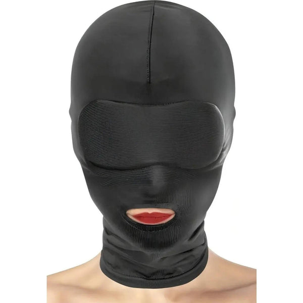 Fetish Tentation Cappuccio nero open mouth