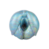 Masturbatore maschile sferico in silicone effetto arcobaleno vista frontale
