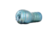 Estremità a fiore di silicone lucido iridescente blu-verde viola