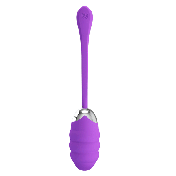Ovulo vibrante viola senza fili in silicone medicale con rilievi e controllo wireless