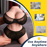 Torso donna Frieda con lingerie pizzo nero trasparente per uso in casa o camera da letto