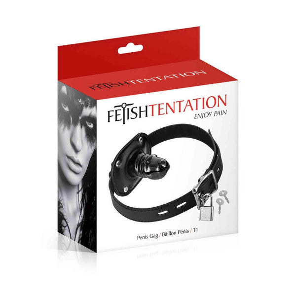 Scatola prodotto gag Fetish Tentation con logo e chiave