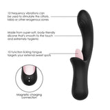 Vibratore silicone morbido nero con connessione ricarica magnetica