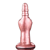 Dildo dito indice rosa metallico silicone lucido marchio inciso SXXY base piatta