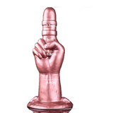 Dildo silicone liquido rosa metallico forma dito indice con misure dettagliate