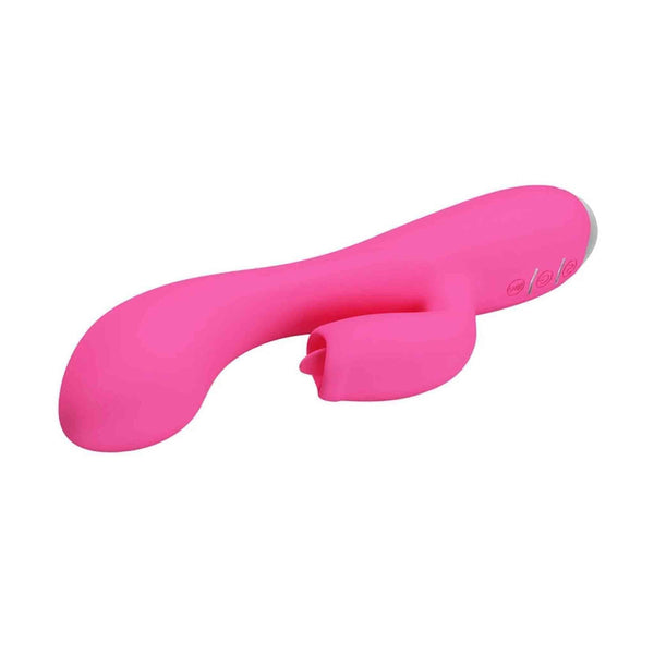 Vibratore coniglio rosa Pretty Love Gloria orizzontale con testa a forma di coniglio e impugnatura ergonomica