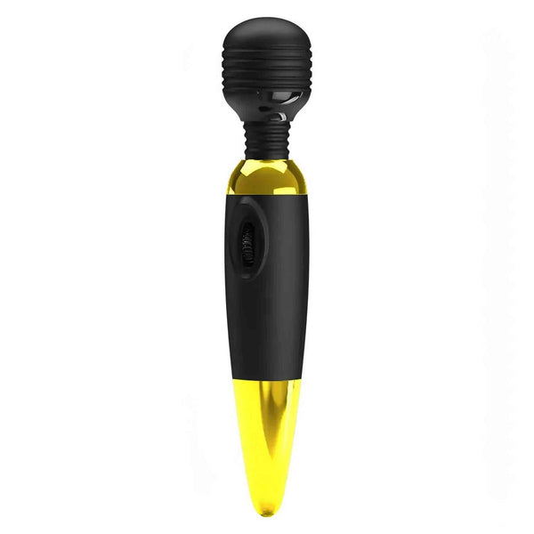 Vibratore Gold Power Wand nero oro verticale pulsante
