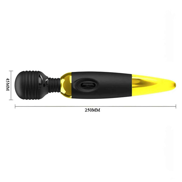 Vibratore Gold Power Wand nero oro lunghezza 250mm