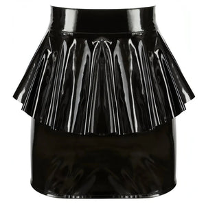 Gonna Wetlook con Peplo e Zip Frontale