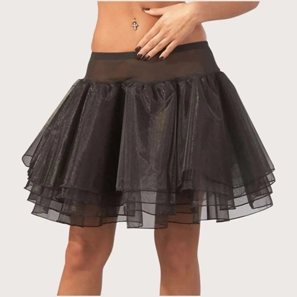 Gonna sottoveste nera Cottelli Collection taglia M vita alta tulle strati