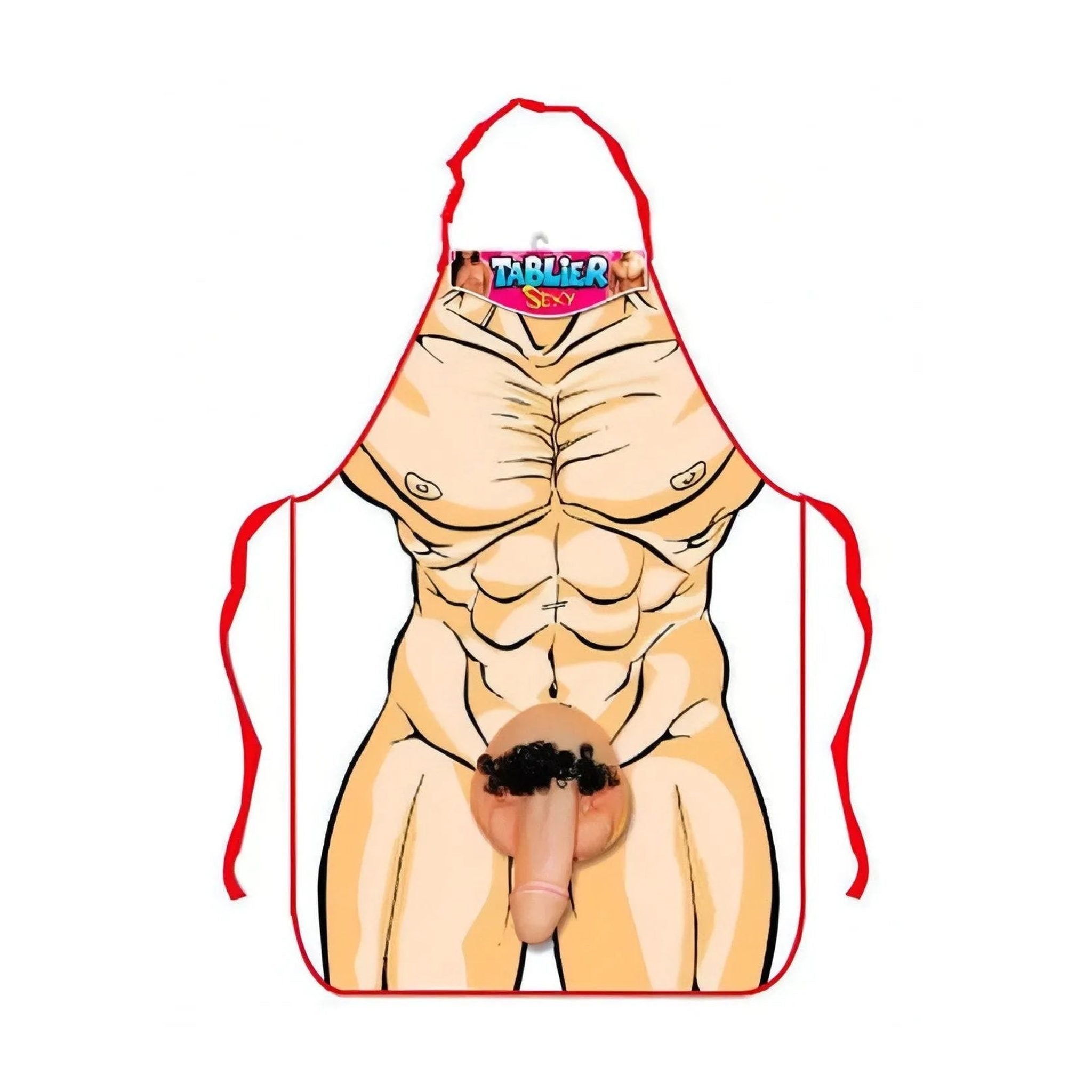 Grembiule Scherzoso con Fallo in 3D e peluria