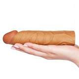 Guaina Fallica Realistica 17 cm lunga con un estensione di 2.5 cm - Mulatto