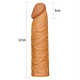 Guaina Fallica Realistica 17 cm lunga con un estensione di 2.5 cm - Mulatto